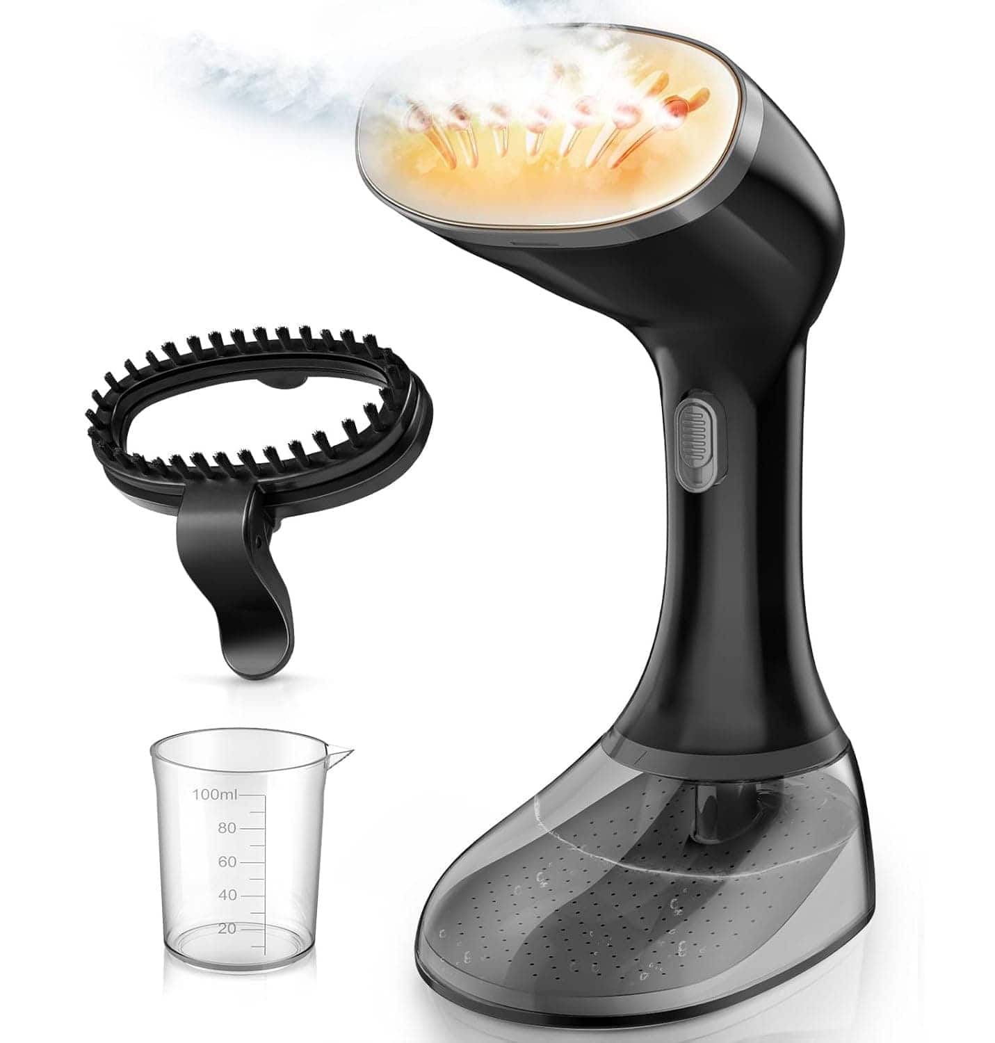 FINEAK - 1800W Handheld Clothes Steamer 3 Steam Settings 380ml Tank 9.8' Cord All-Fabric Safe - Black