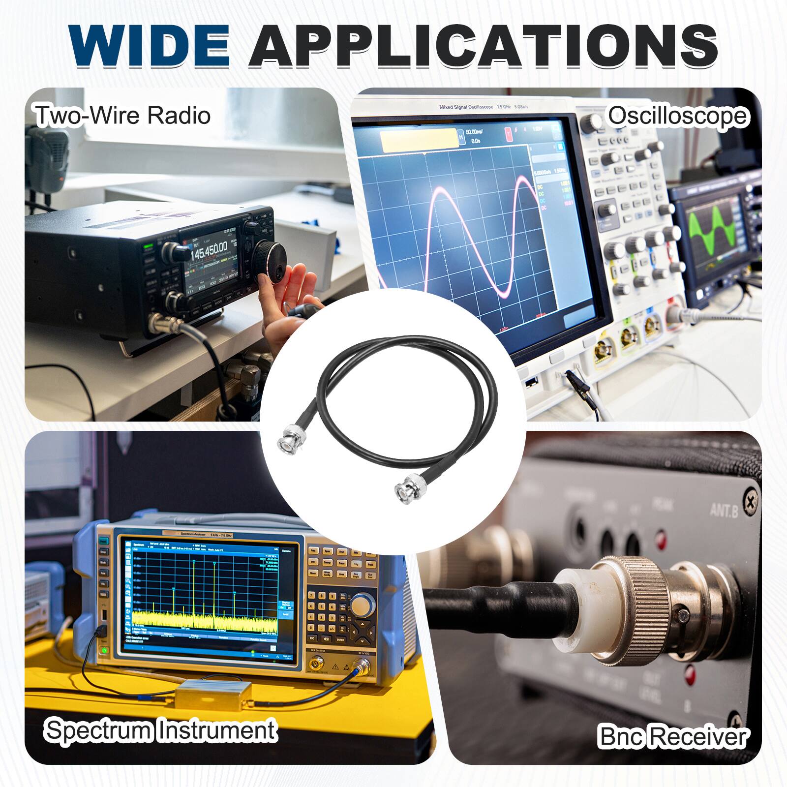 WIDE APPLICATIONS

- Two-Wire Radio
- Oscilloscope
- Spectrum Instrument
- Bnc Receiver