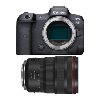 EOS R5 Mirrorless Camera Body with Canon RF 24 70mm f/2.8 L IS USM EOS R5 Mirrorless Camera Body with Canon RF 24 70mm f/2.8 L IS USM