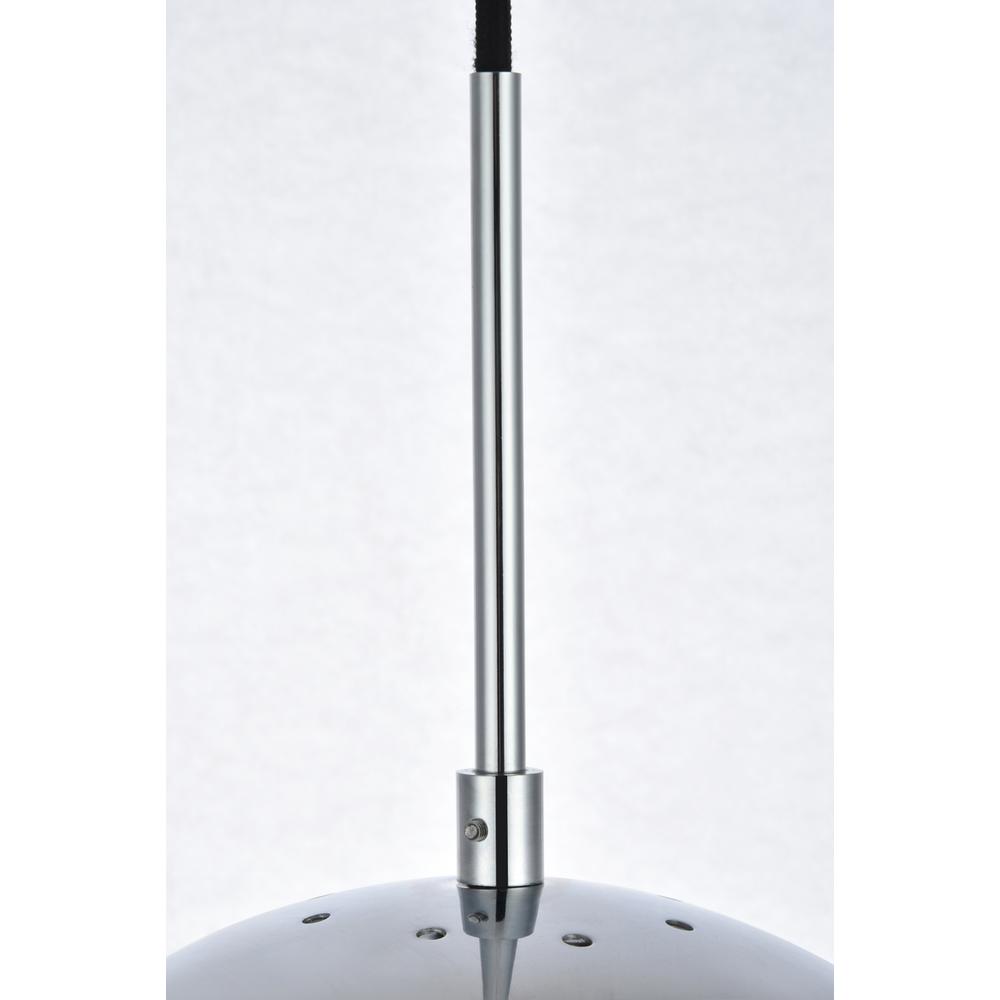 Alt View 1. Living District - Eclipse 1 Light Chrome Pendant With Frosted White Glass - Chrome And Frosted White.