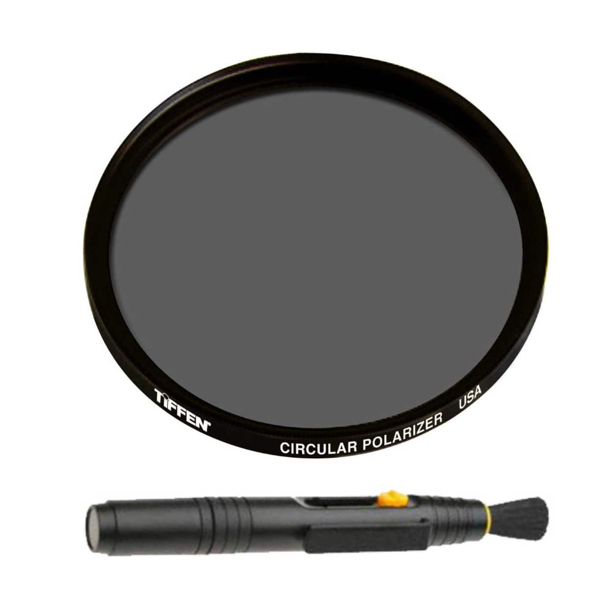 Tiffen - 40.5mm Circular Polarizing Lens Filter and Lens Cleaning Brush Bundle