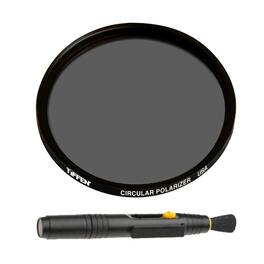 Tiffen - 40.5mm Circular Polarizing Lens Filter and Lens Cleaning Brush Bundle