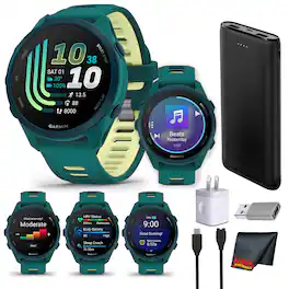 Garmin - Forerunner 170 Music GPS Running Smartwatch Green/Cool Lavender Kit - Green/Cool Lavender - (2025)