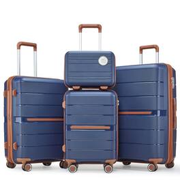 BreeBe - Luggage Sets 4 Piece(14/20/24/28) PP Lightweight & Durable Expandable suitcase - Blue