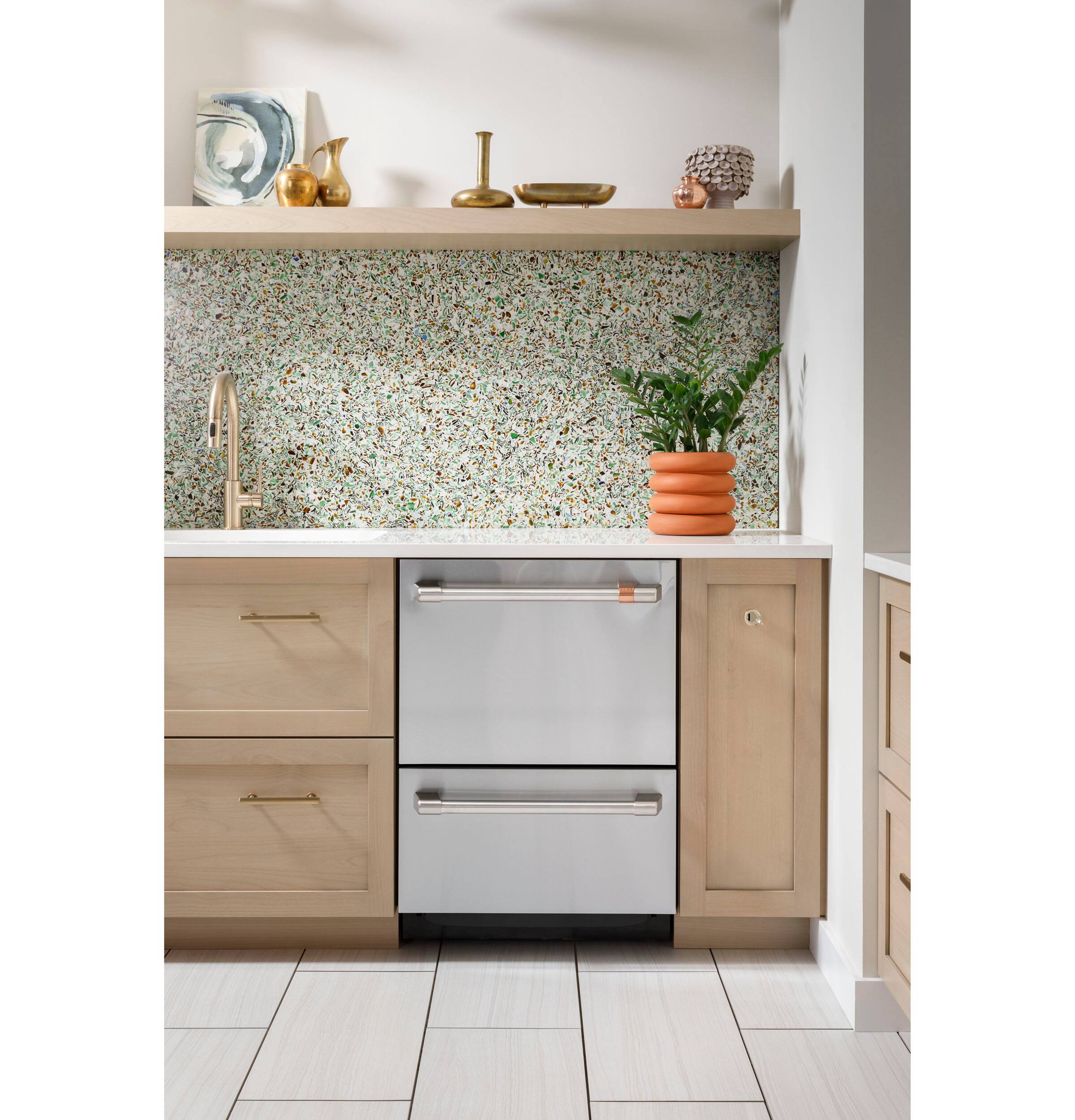Alt View 24. Café - 24" Top Control Built-In Double Drawer Dishwasher, Customizable - Stainless Steel.