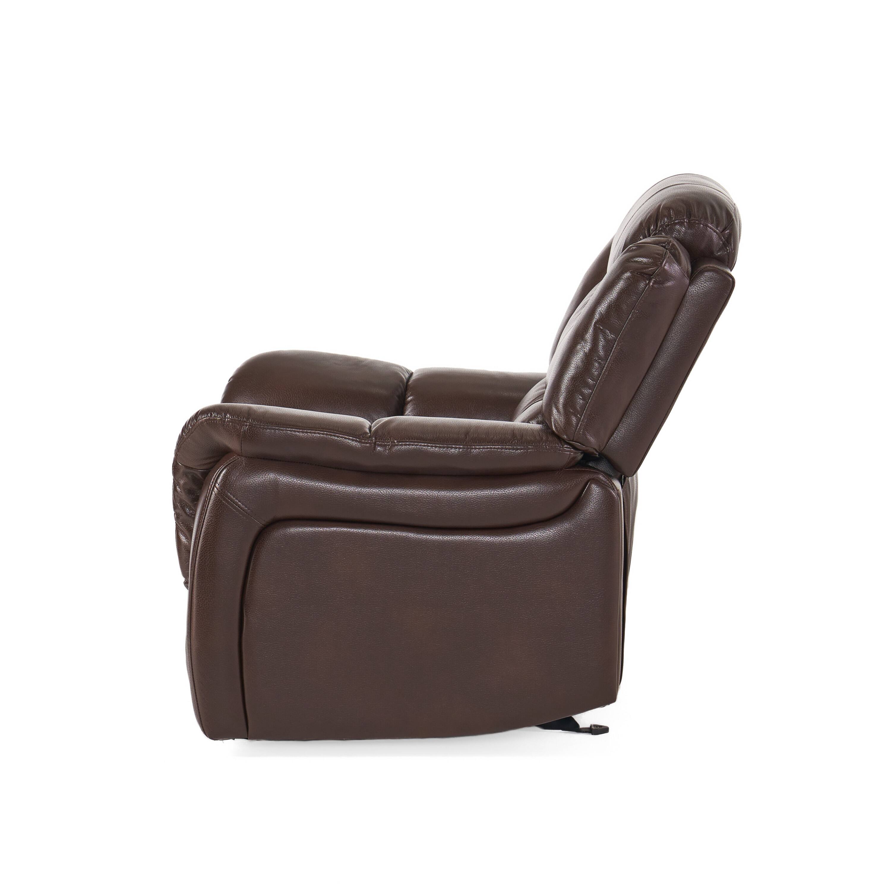 Alt View 8. APRILSOUL - Classic Design Dark Brown Plush Fabric Glider Recliner - Brown.