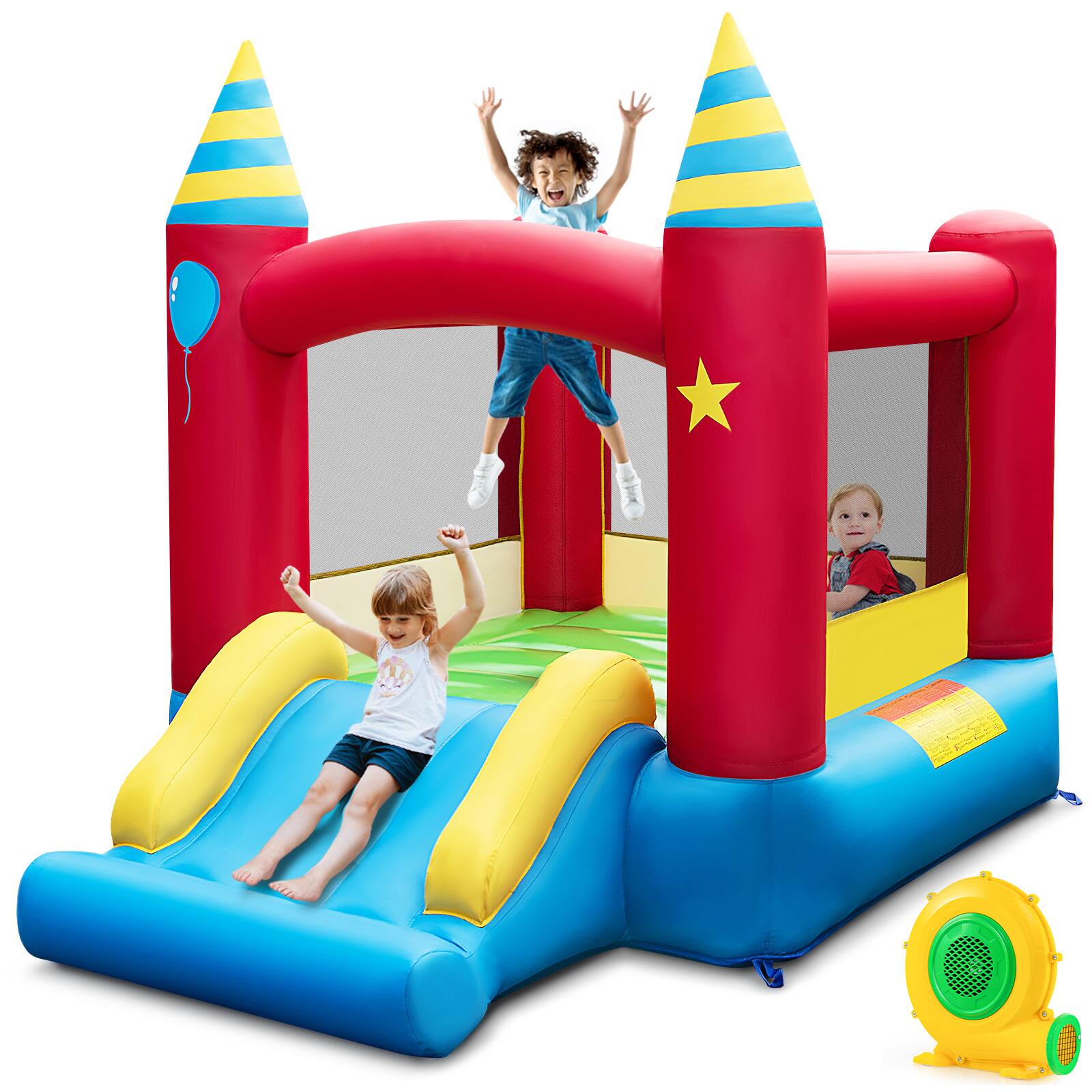 Alt View 8. Ecooso - Kids Inflatable Bounce Castle with 480W Blower Included.