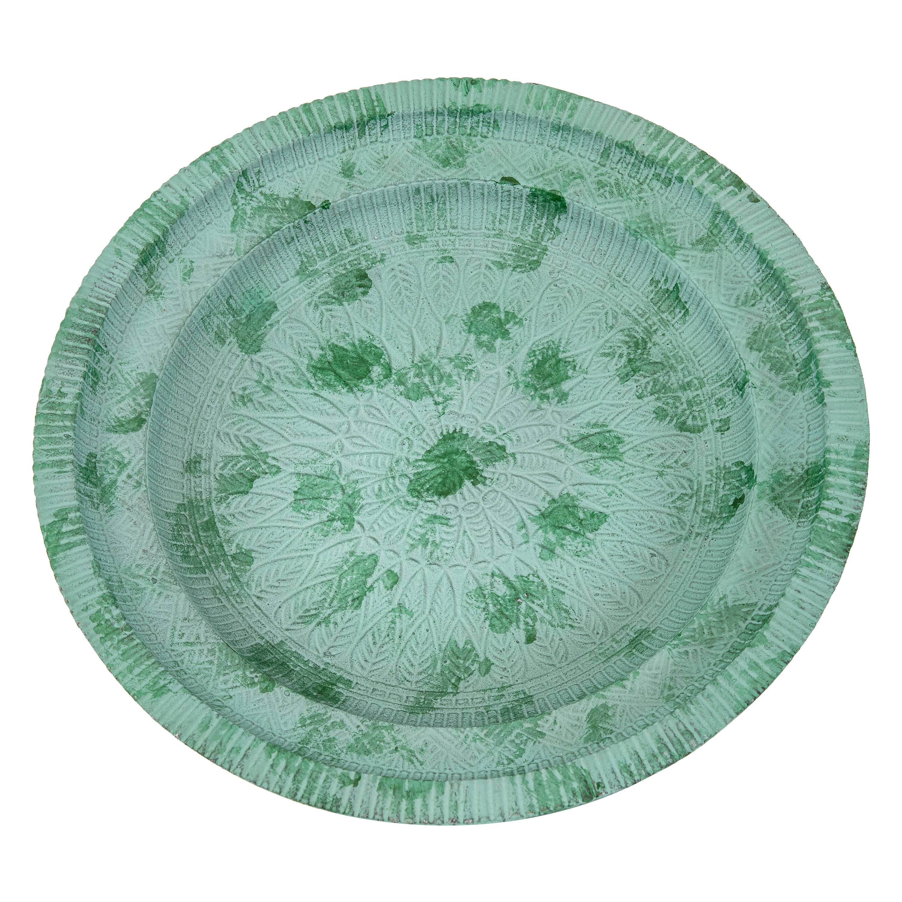 Alt View 9. Sunnydaze - Backyard Beauty Metal Bird Bath - 18 in - Green Patina.