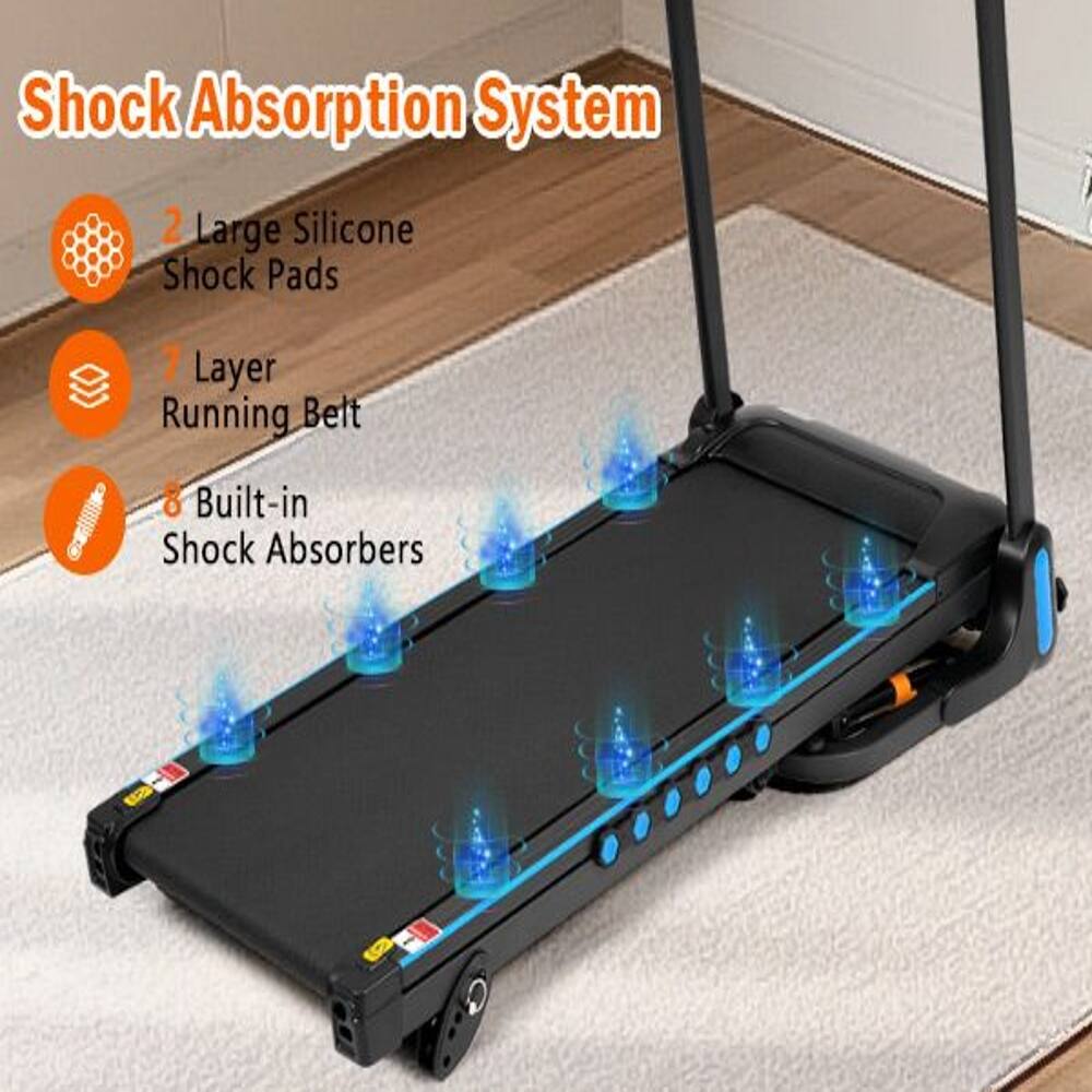 Shock Absorption System  
- 2 Large Silicone Shock Pads  
- 7 Layer Running Belt  
- 8 Built-in Shock Absorbers