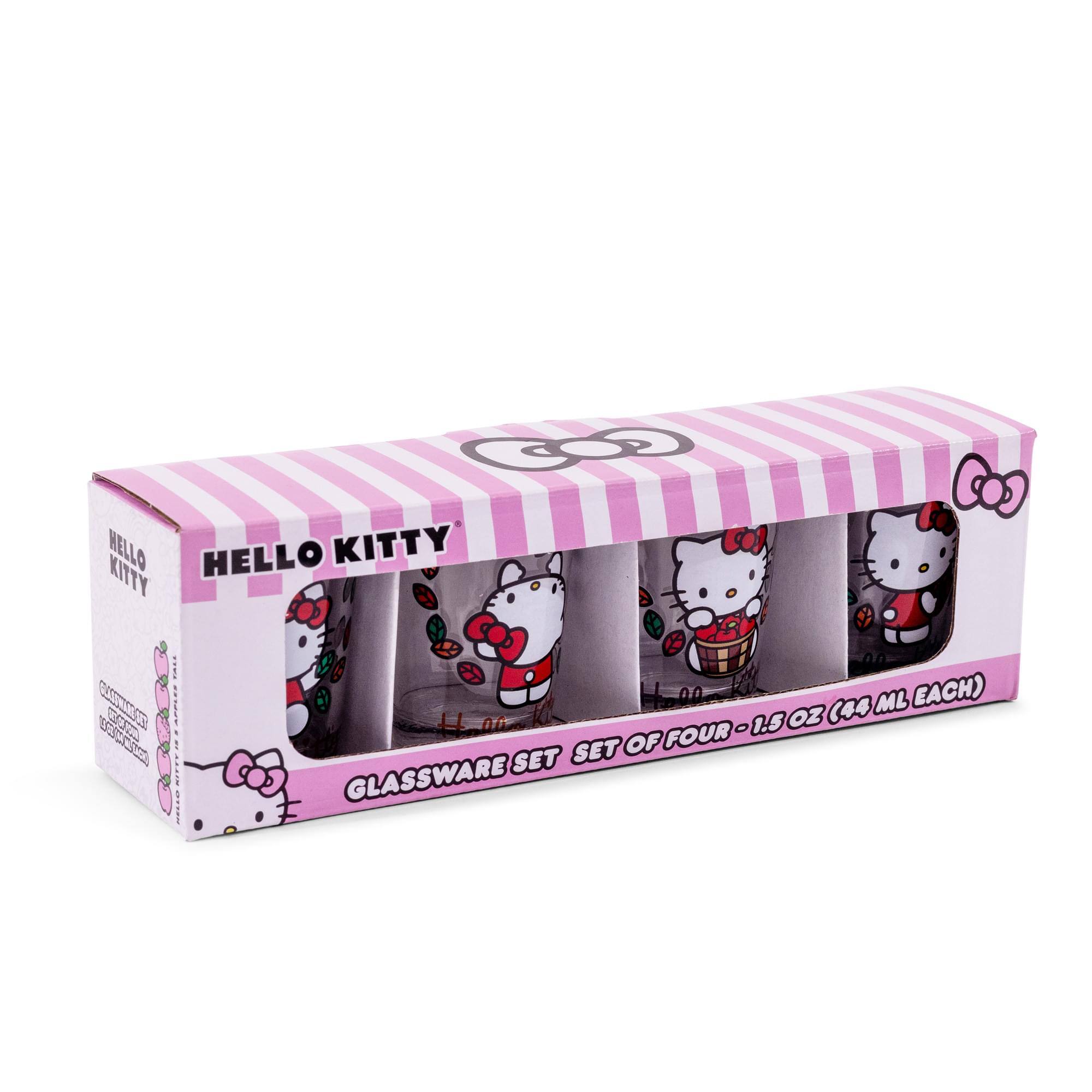 HELLO KITTY

GLASSWARE SET - SET OF FOUR - 1.5 OZ (44 ML EACH)

CONTAINS: 4 GLASSES

HELLO KITTY