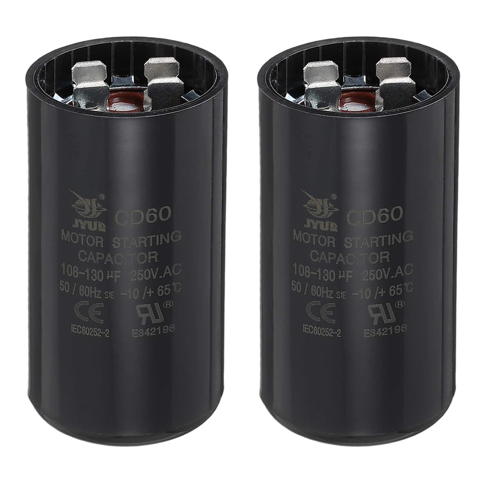 Unique Bargains - 2pcs CD60 Capacitor 108-130 Mfd, 250 VAC Run Motor Start for Electric Fan/Well Pump price history on PriceWatchPro
