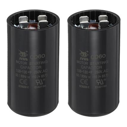 SUYL CD60 MOTOR STARTING CAPACITOR 108-130 µF 250V.AC 50 | 60Hz -10/+65 /+ 65 SIE -10 " LR IEC60252-2 E342198 B SUYL CD60 MOTOR STARTING CAPACITOR 108-130 "F 250V.AC 50 I 60Hz /+ 65 SIE -10/+ CE LR IEC60252-2 IEC E342198 98