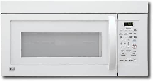 Front Standard. LG - 1.6 Cu. Ft. Over-the-Range Microwave - White.
