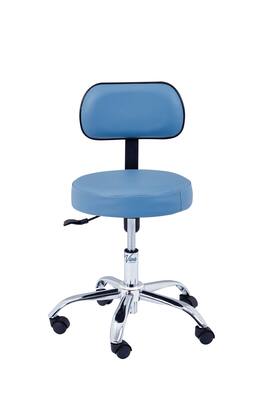 Viva Comfort - Office Stool with Contoured Backrest and Antimicrobial Upholstery, 250lb Capacity, Pneumatic Height - Blue