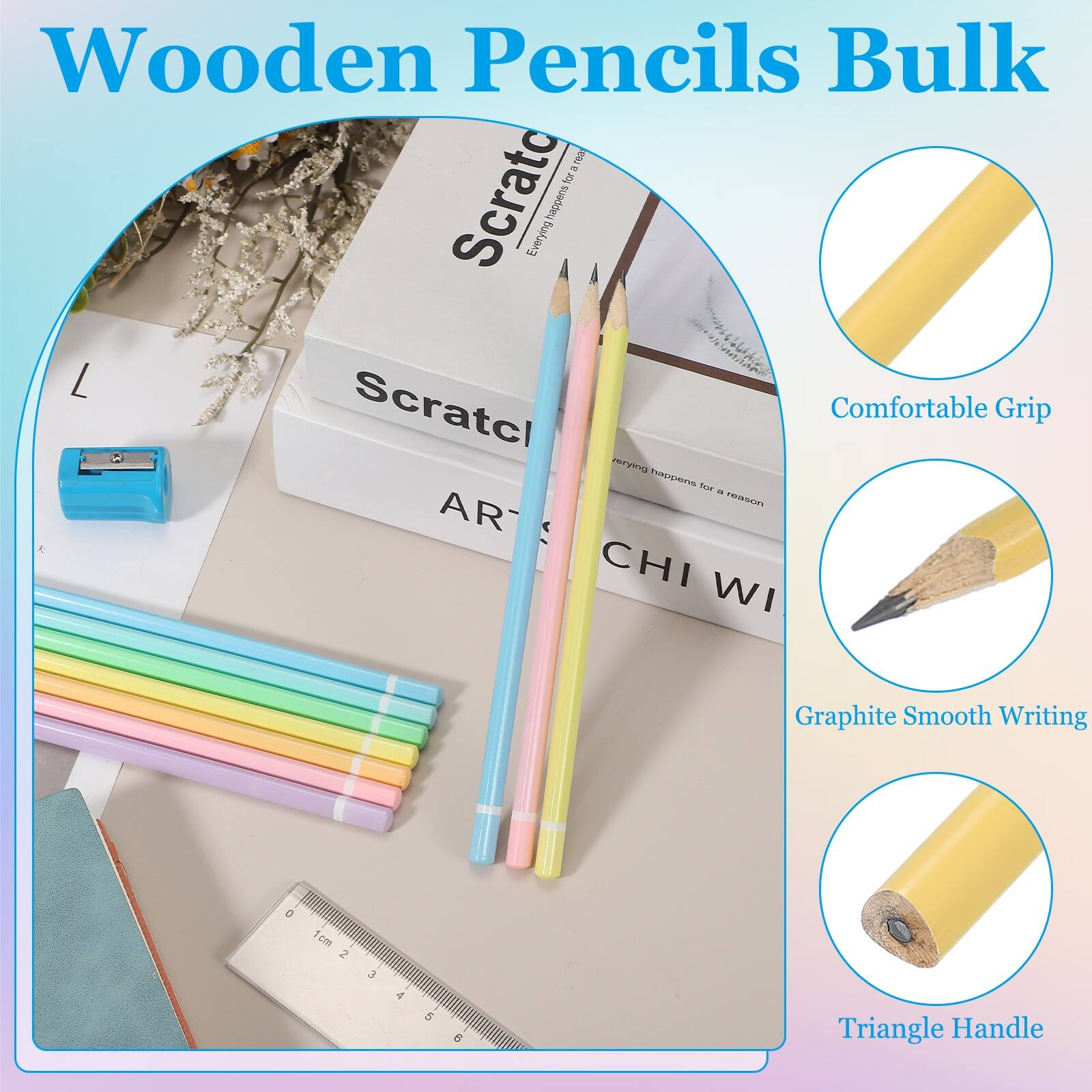 Wooden Pencils Bulk - for Scratching Everything Happens

Comfortable Grip
Graphite Smooth Writing
Triangle Handle

3 1cm 2 3 Tem23456 4 5 6