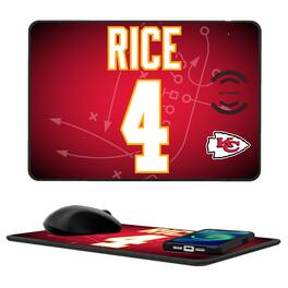 Keyscaper - Rashee Rice Kansas City Chiefs Wireless Charger and Mouse Pad - Black