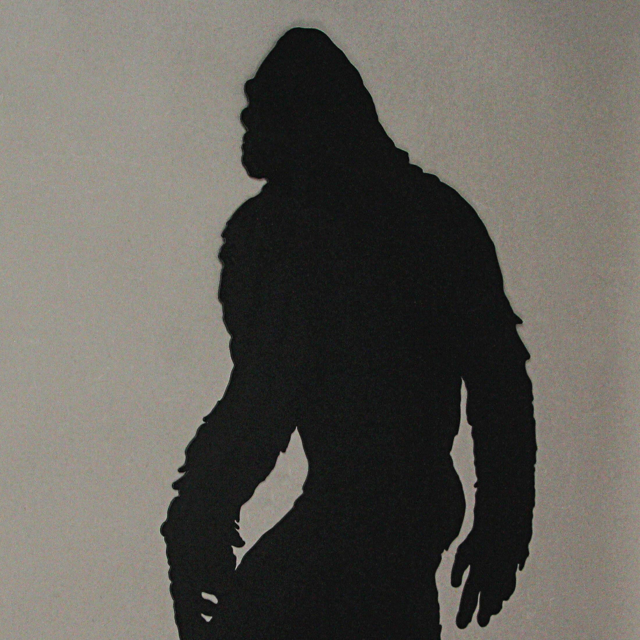 Alt View 7. Zeckos - Black Metal Laser Cut Bigfoot Walking Wall Sculpture Home Decor Sasquatch Art - Black.