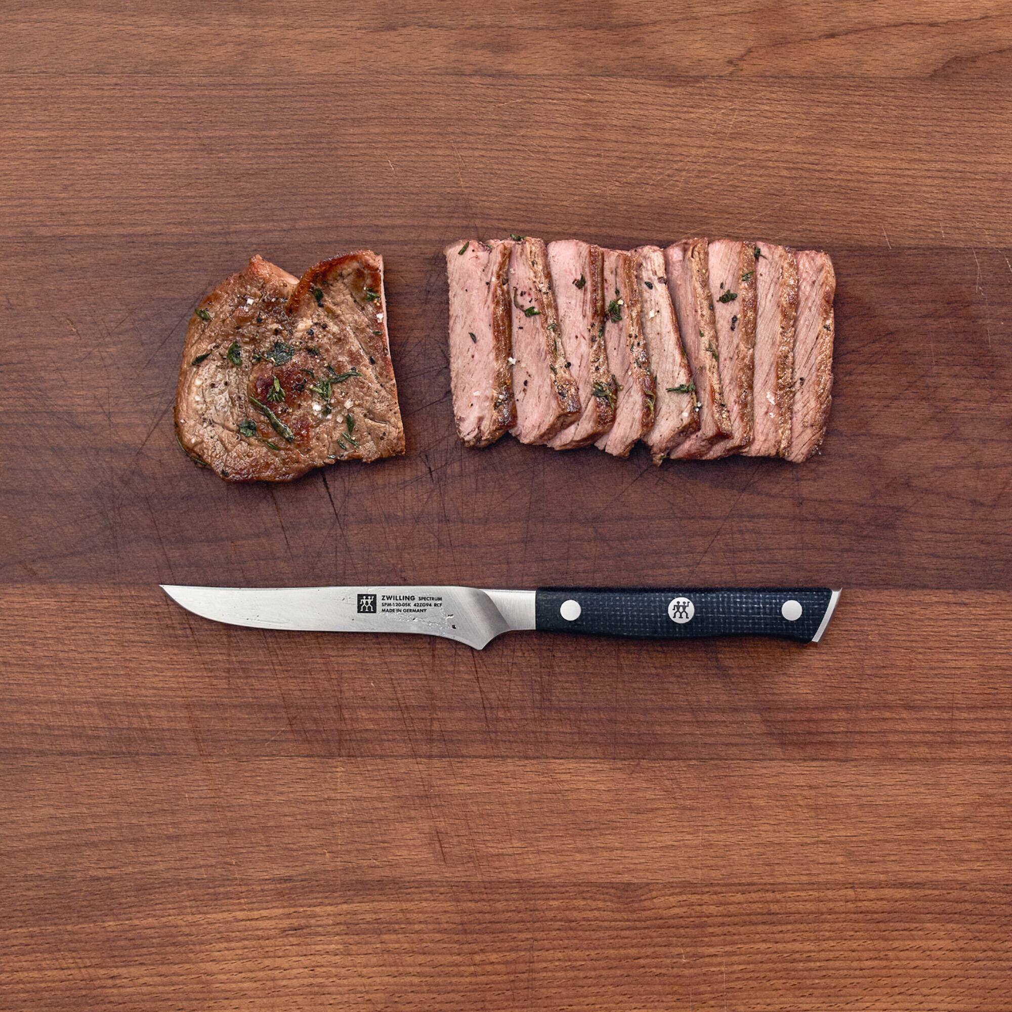 Alt View 1. ZWILLING - ZWILLING Spectrum 4-pc Steak Knife Set with Wood Presentation Box - Black.