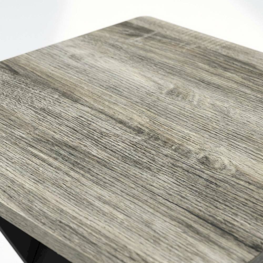 Back. FurniFact - French Oak and Black Nightstand with Modern Cross Design - French Oak/Black.