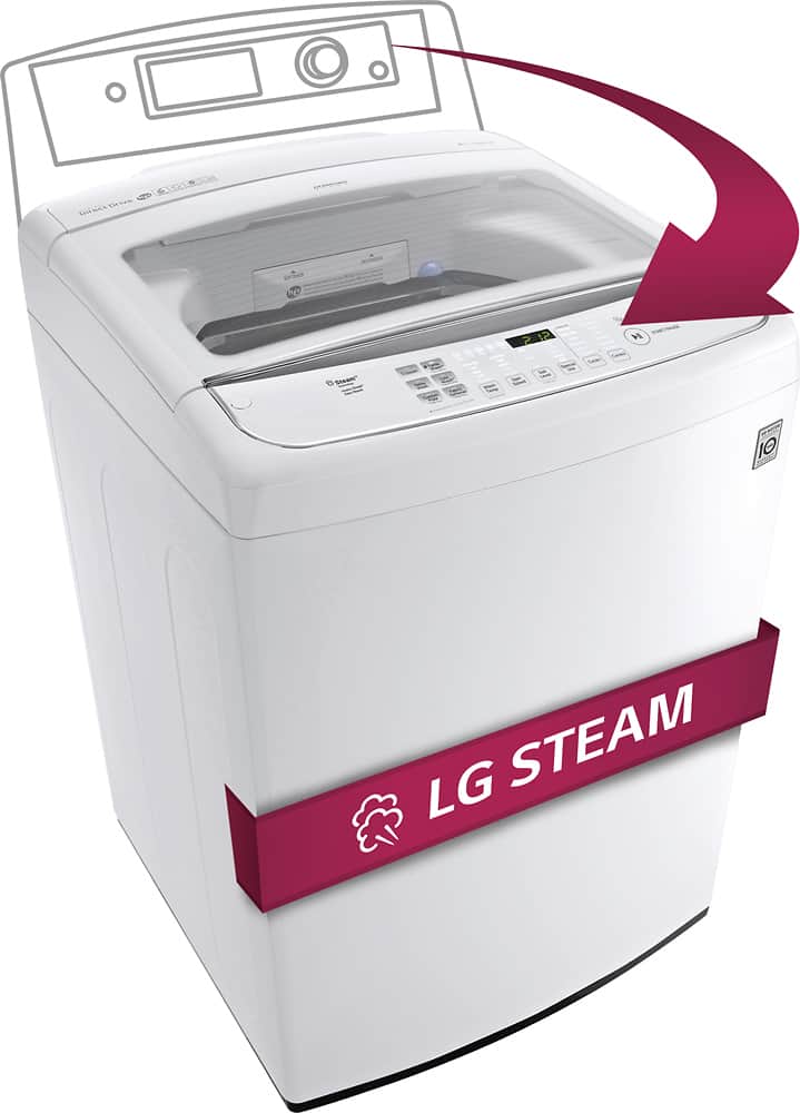 LG 4.9 Cu. Ft. 12Cycle Steam TopLoading Washer White WT1801HWA Best Buy