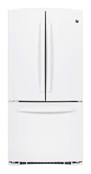 Front. GE - 22.7 Cu. Ft. Frost-Free French Door Refrigerator - White.