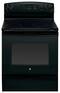 GE - 30" Self-Cleaning Freestanding Electric Range - Black-Front_Standard