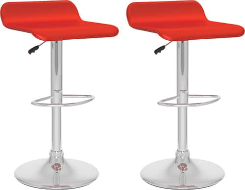 Best Buy: CorLiving Barstools (Set Of 2) Red/Chrome B-852-VPD