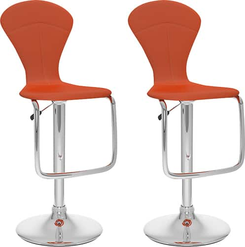 CorLiving Barstools (Set Of 2) Red/Chrome B-252-VPD - Best Buy