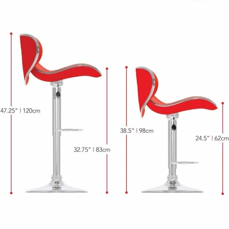 Best Buy: CorLiving Barstools (Set Of 2) Red/Chrome B-552-VPD