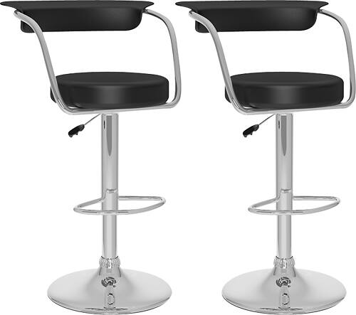 Best Buy: CorLiving Barstools (Set Of 2) Black/Chrome B-107-UPD