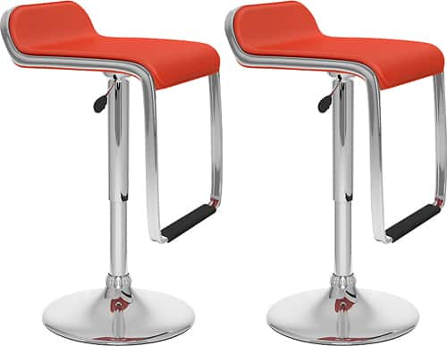 Best Buy: CorLiving Barstools (Set Of 2) Red/Chrome B-652-VPD