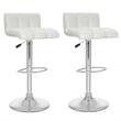 CorLiving - Barstools (Set of 2) - White/Chrome - Larger Front