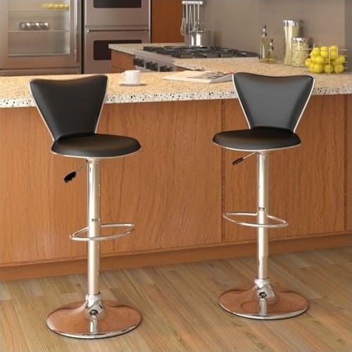 CorLiving - Barstools (Set of 2) - Black/Chrome