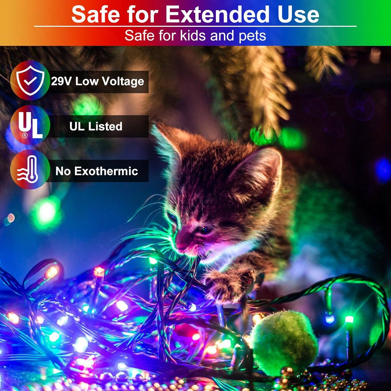 Safe for Extended Use  
Safe for kids and pets  

- 29V Low Voltage  
- UL Listed  
- No Exothermic