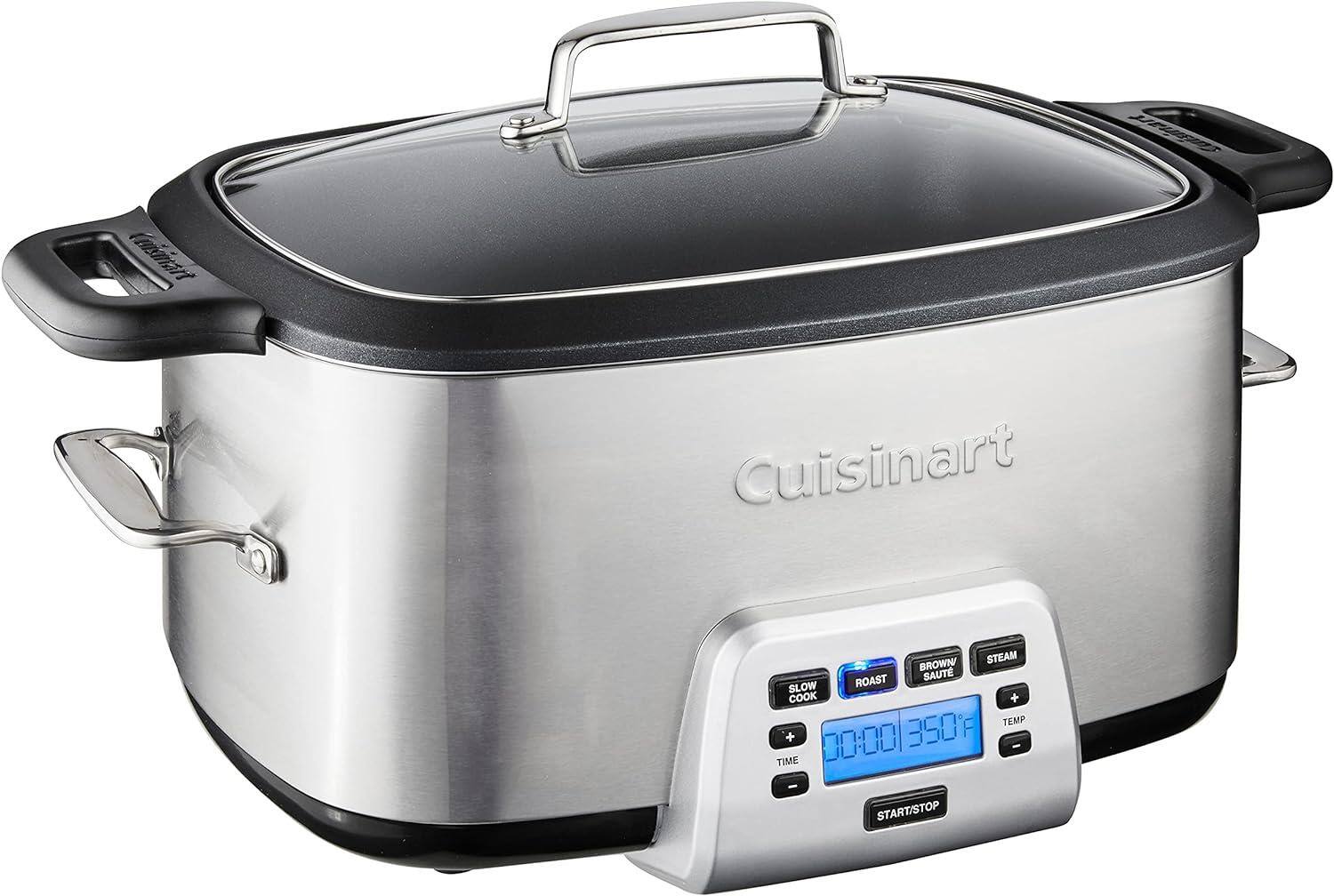Cuisinart  
BROWN/SAUTE  
STEAM  
ROAST  
SLOW COOK  
TEMP  
00:00  
350°F  
TIME  
START/STOP