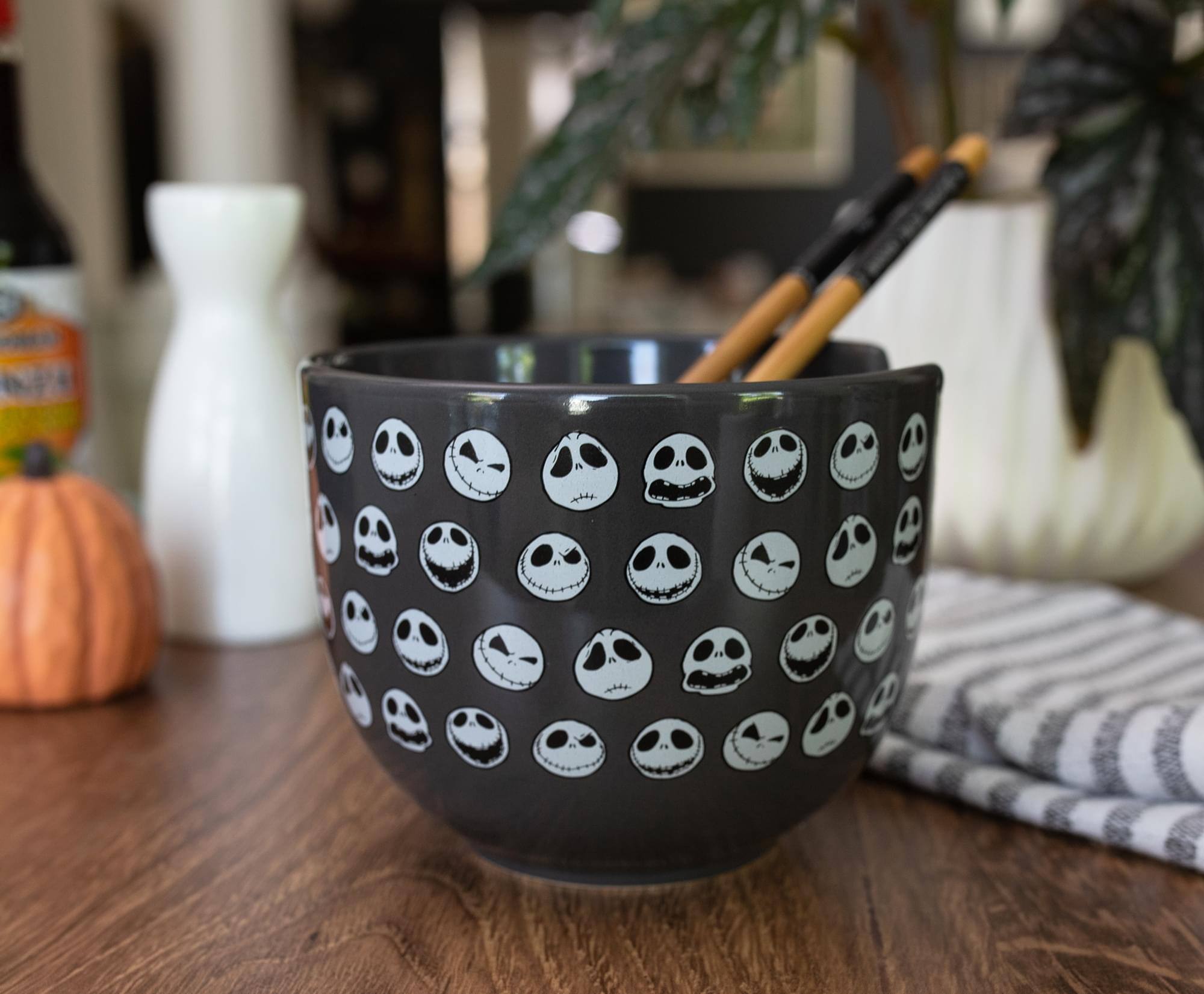 Alt View 10. Disney - Disney The Nightmare Before Christmas Jack 20-Ounce Ramen Bowl with Chopsticks - Black.
