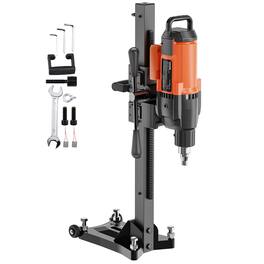 VEVOR - Diamond Core Drilling Machine, 10in Wet Concrete Core Drill Rig with Stand Wheels, 750RPM Speed & 1-1/4" Thread - Black;Orange