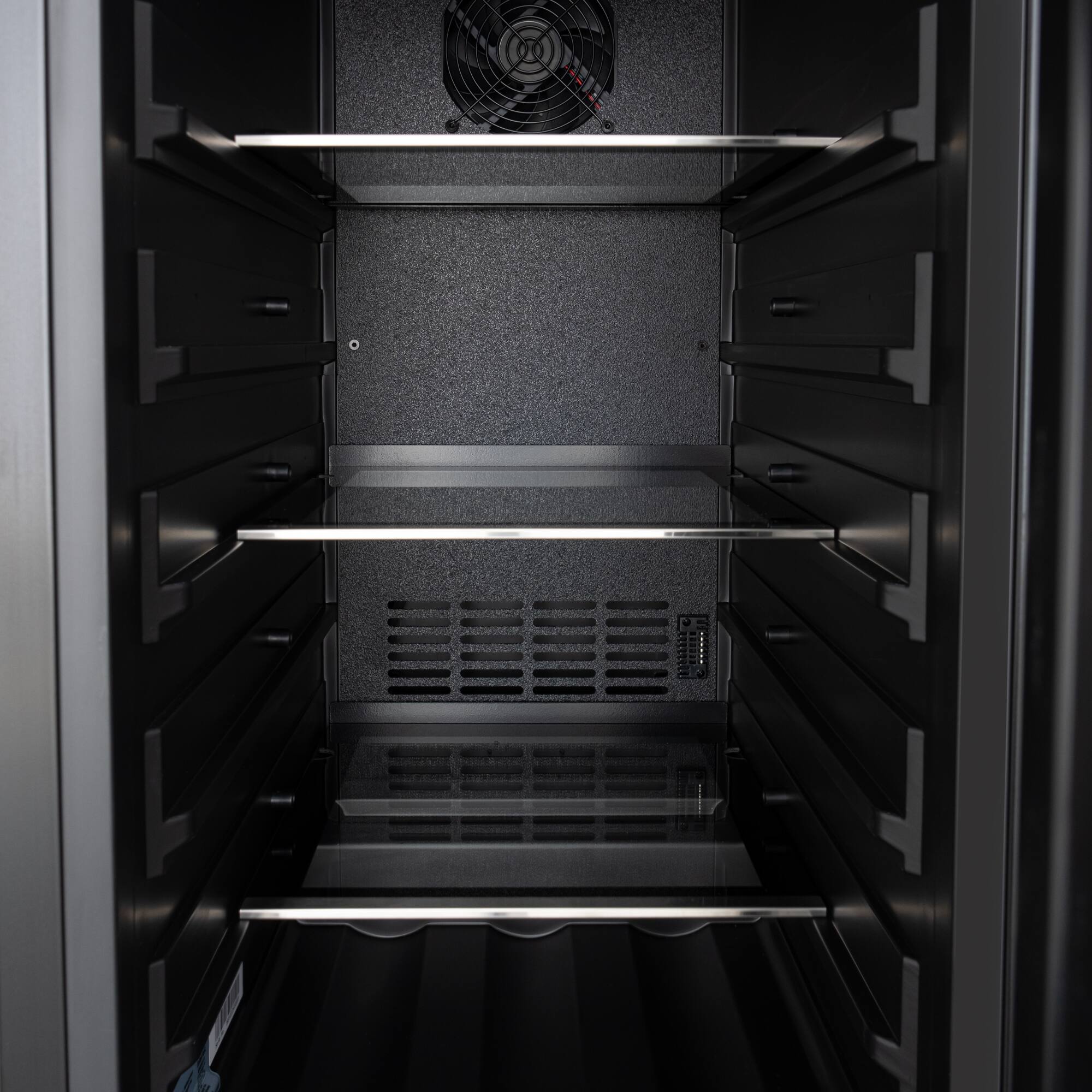 Alt View 7. Koolmore - 15 in. Built-In Panel Ready Undercounter Beverage Refrigerator, with Digital Temperature Control, Glass Shelves, Lock - Black.