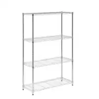 Honey-Can-Do - 4-Tier Heavy-Duty Adjustable Shelving Unit - Chrome - Front_Zoom