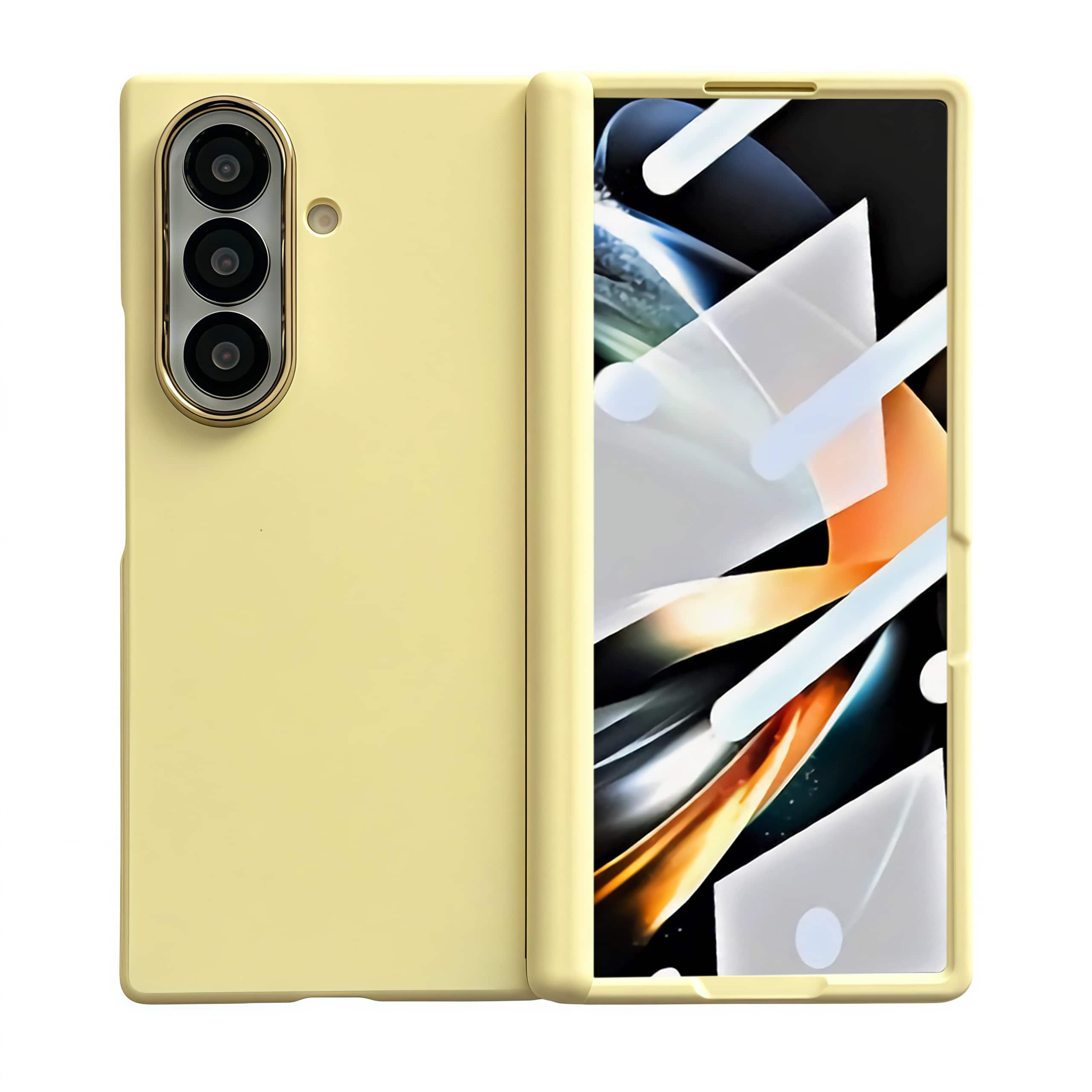 Dteck - for Samsung Galaxy Z Fold7 Hinge Protection Magnetic Case with Tempered Glass Film Shockproof Matte Rugged Slim Cover - Yellow price history on PriceWatchPro