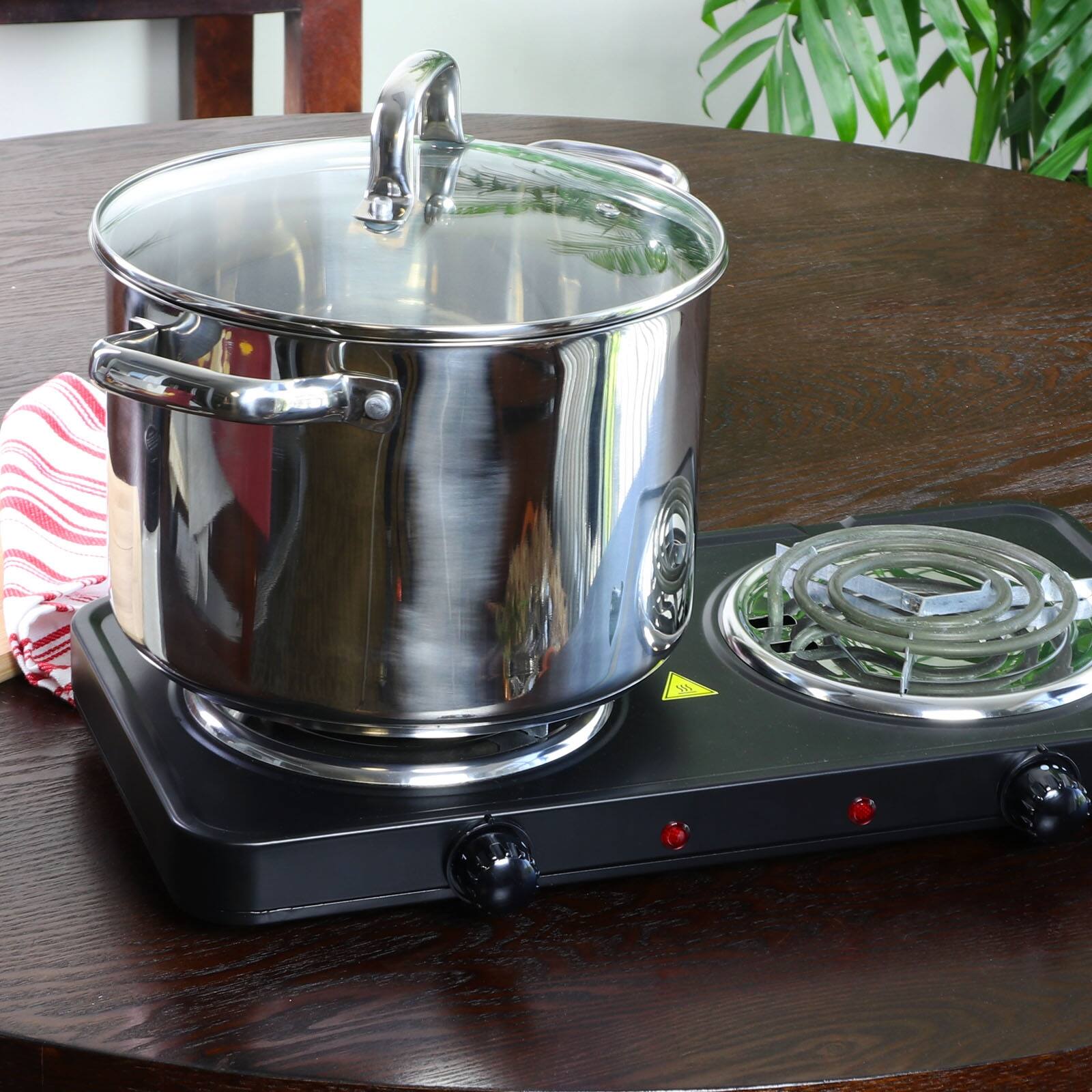 Alt View 4. Oster - Oster Adenmore 8 Quart Stainless Steel Stock Pot with Tempered Glass Lid - Silver.