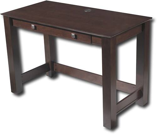 Angle Standard. True Seating Concepts - Ludington Wood Computer Desk - Brown Truffle.
