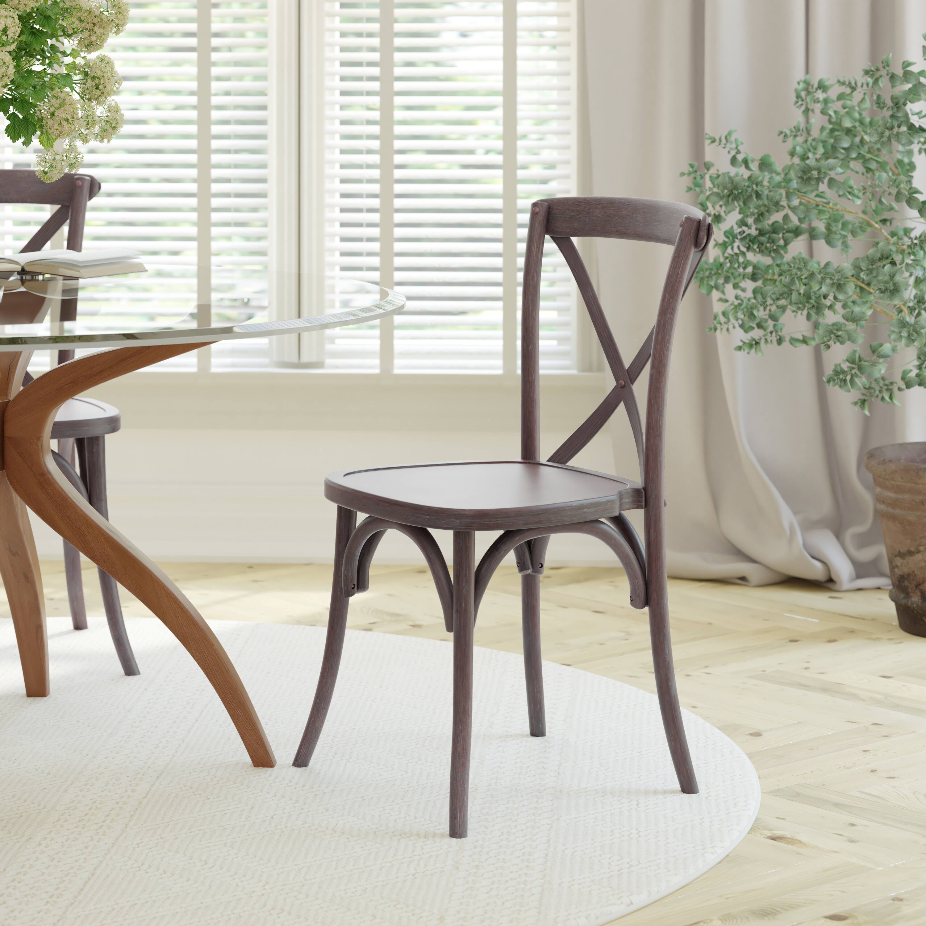 Alt View 4. Emma + Oliver - X-Back Chair - Dark Driftwood.
