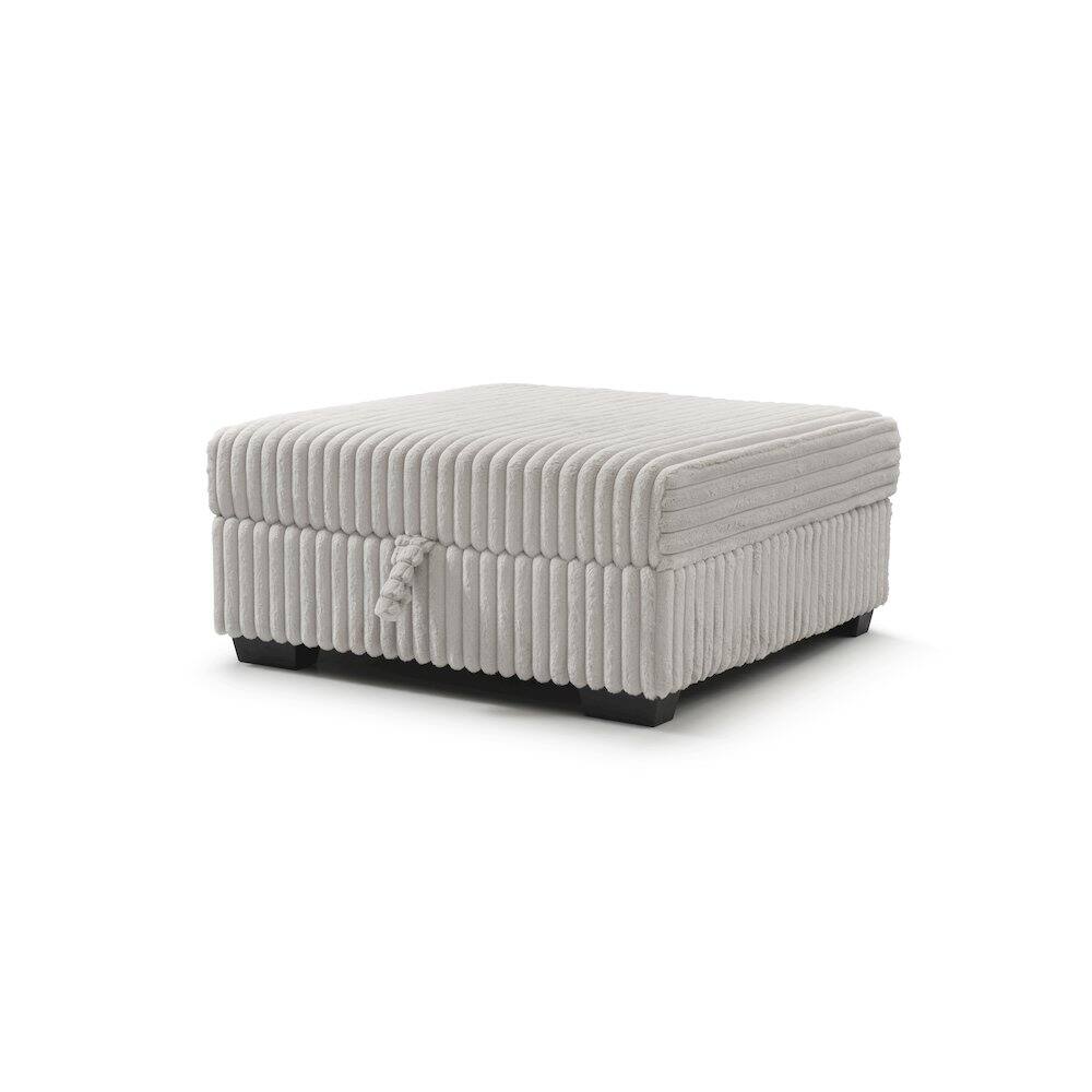 Back. Glory Furniture - Teddy Ottoman - Ivory.