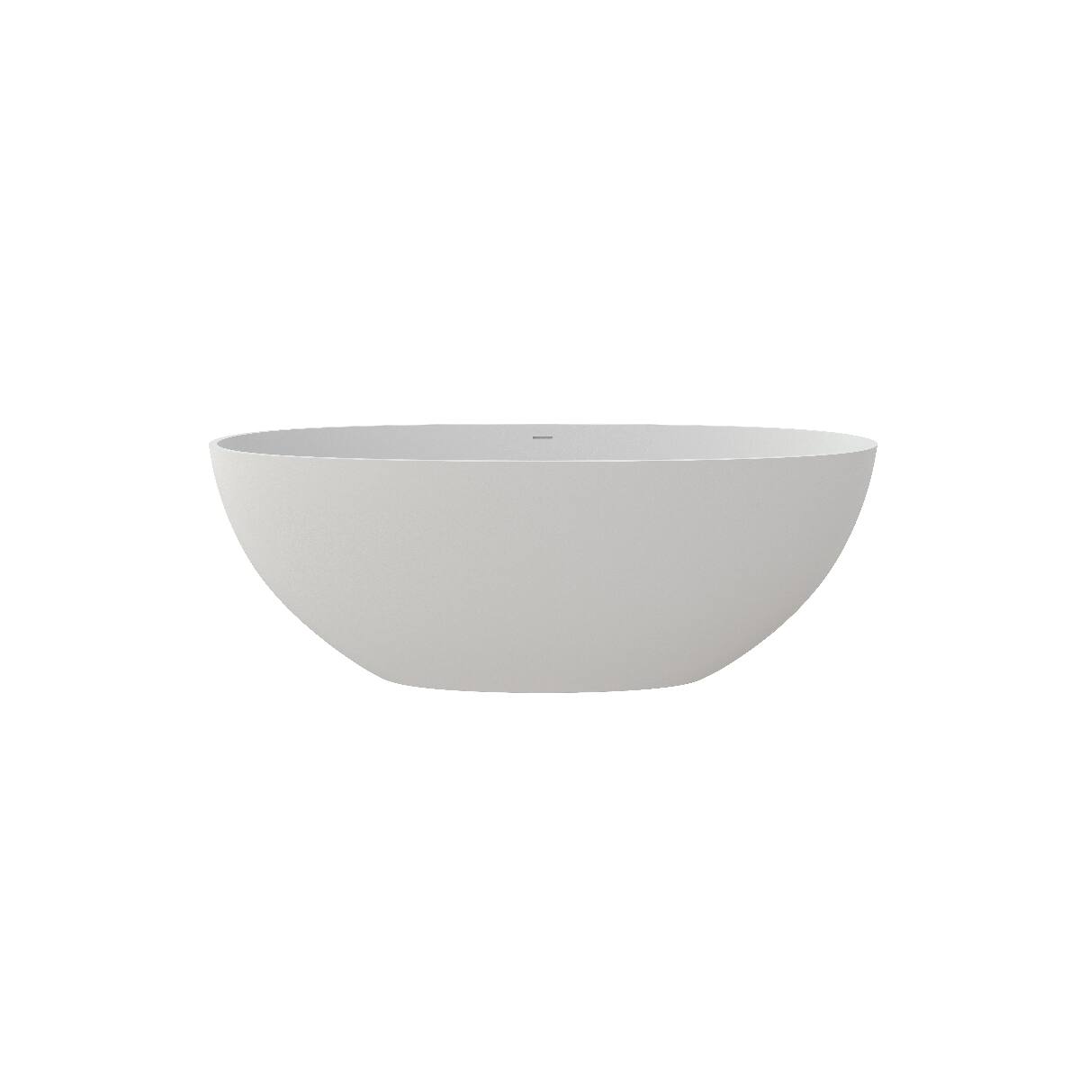 Front. Loheer - Loheer 61 in Solid Surface Deep Soaking Bathtub Matte White Freestanding Oval Tub - Matte White.