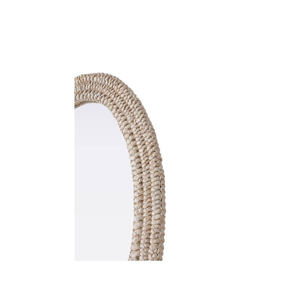 Left. Elegant Decor - Oval Cornhusk Mirror 24x36 in Linen White - Linen White.