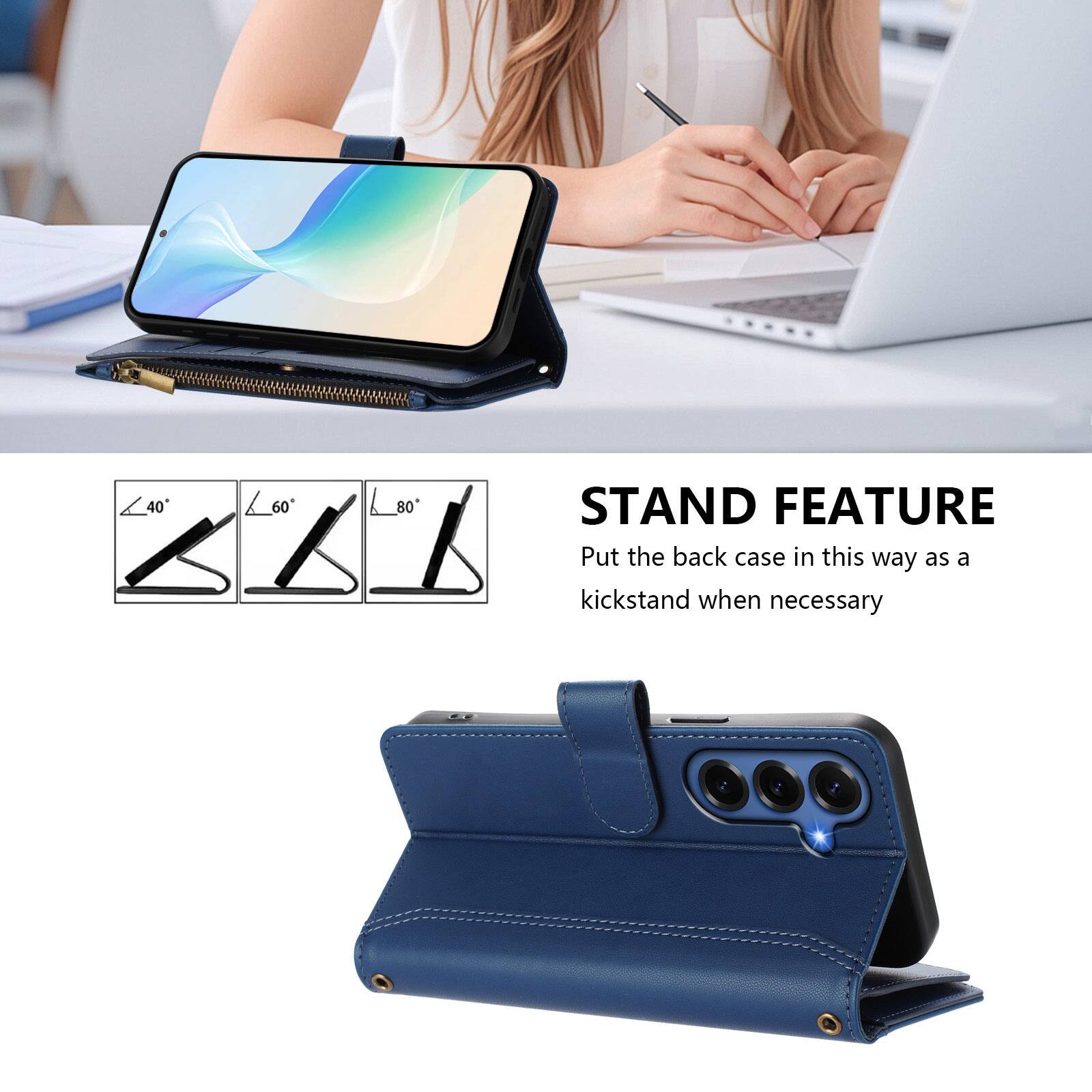 40°
60°
80°

STAND FEATURE

Put the back case in this way as a kickstand when necessary