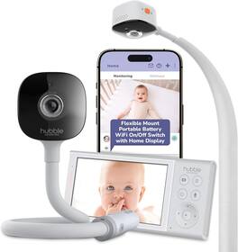 Hubble Connected - GoBaby AI Baby Monitor Camera w/Covered Face & Rollover Alert, True Cry Detection, Sleep Trainer & More - 1 Camera, 1 Battery, 1 Parent Unit