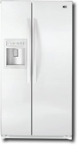 Front Standard. LG - 26.5 Cu. Ft. Side-by-Side Refrigerator with Thru-the-Door Ice and Water - White.
