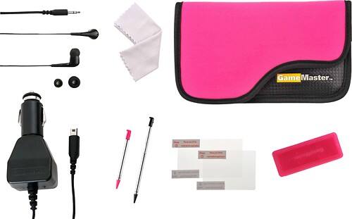 Front Standard. GameMaster - Neoprene Essentials Set for Nintendo DSi and 3DS - Pink.